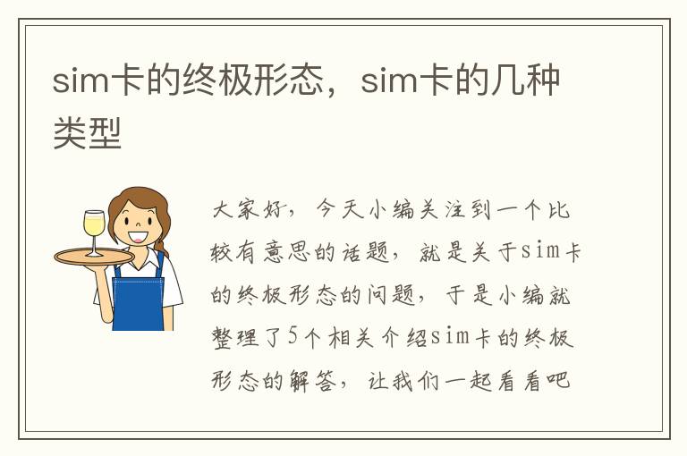 sim卡的终极形态，sim卡的几种类型